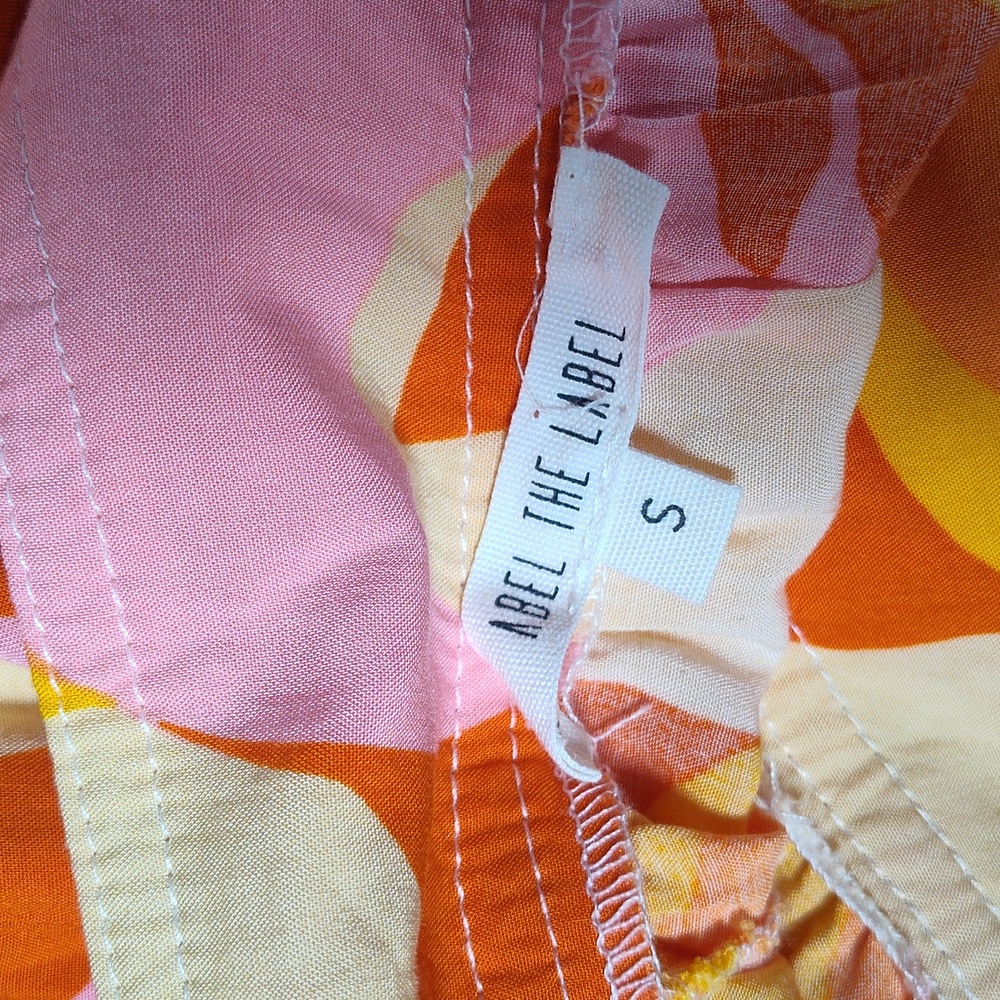 ATL Abel the Label sunset colorful tiered boho maxi dress S - Picture 11 of 13